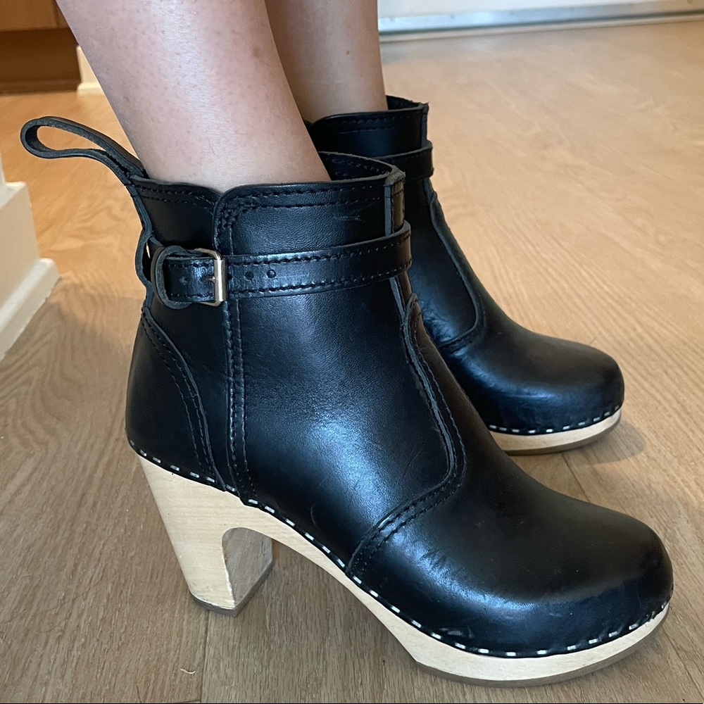 Swedish Hasbeens black leather Jodhpur slip-on boot size 5 (EU 35)